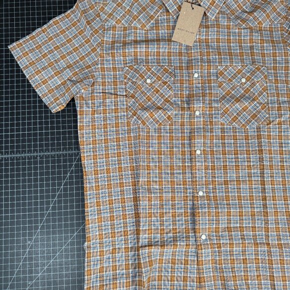 West Major - Sunday Plaid Western Shirt - Snap Buttons - Size Large - NWT - USA - Picture 2 of 16